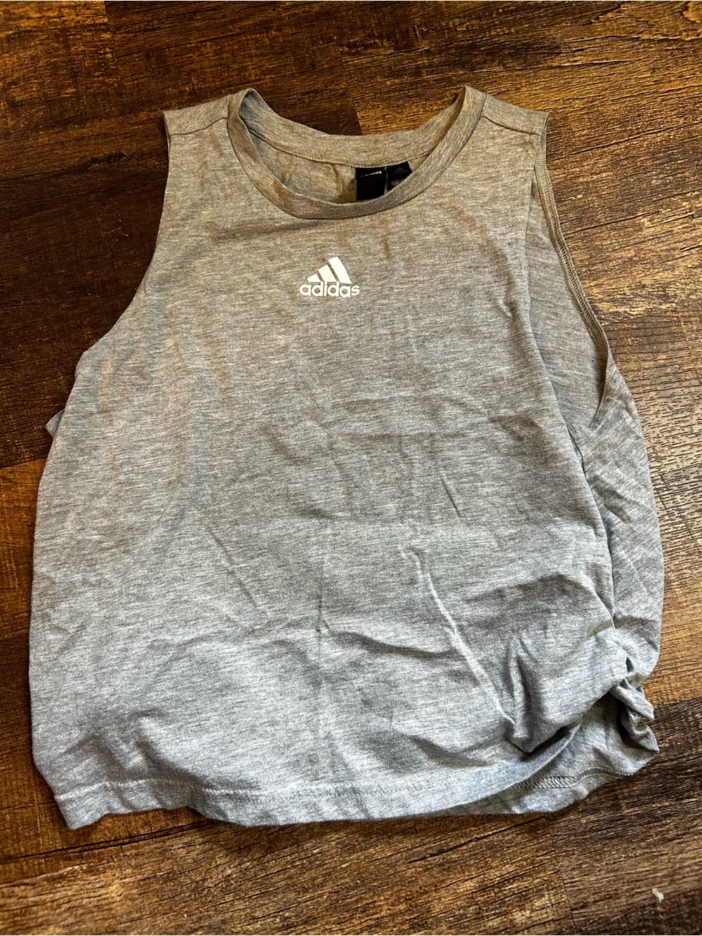 adidas Light Gray Heather Crewneck Tee with Logo